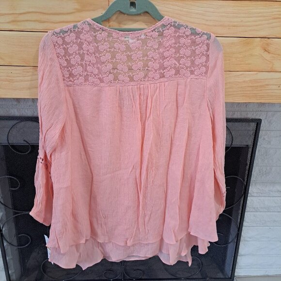 John Paul Richard Blouse Women Small Boho Lace Flowy Peasant Festival Embroidery - Picture 7 of 12